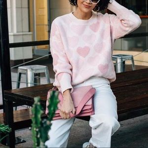 Pink heart sweater